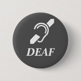 dove symbool met Word DEAF Ronde Button 5,7 Cm
