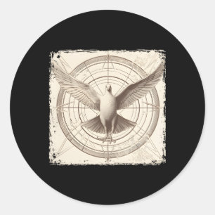 Dove Vitruvian Dove Bird Dove Ronde Sticker