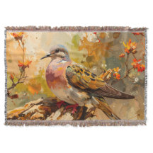 Dove-werpslopen in aquarelstijl en herfstkleuren
