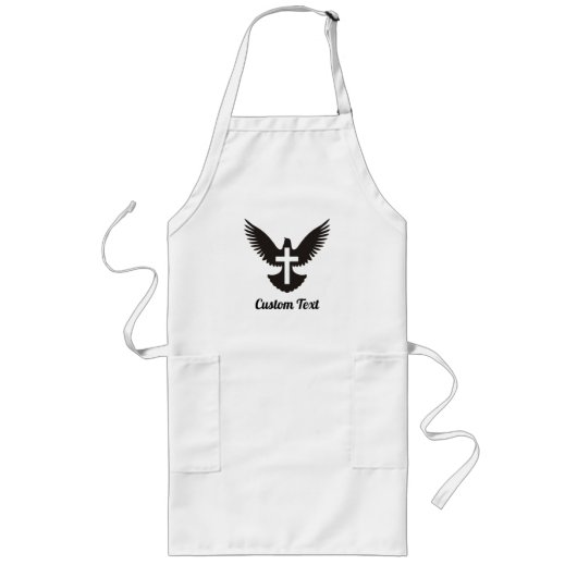 Dove with Cross Long Apron Lang Schort (Voorkant)