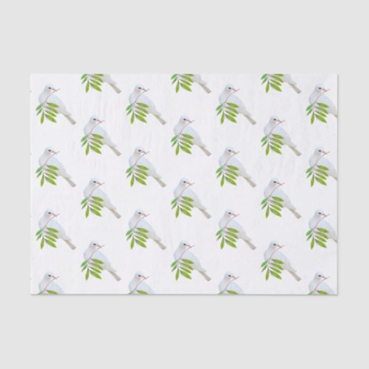 Dove with Olive Branch Tissue Paper Tissuepapier (Voorkant)