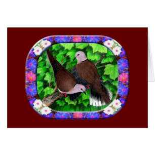 Doven en bloemen omwoeld