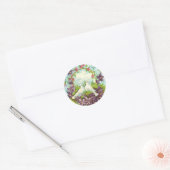 Doven en bloemen ronde sticker (Envelop)