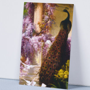 Doven en pacocks in een tuin visitekaartje