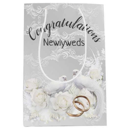 Doven en weduwen op witte vlek medium cadeauzakje (Voorkant)