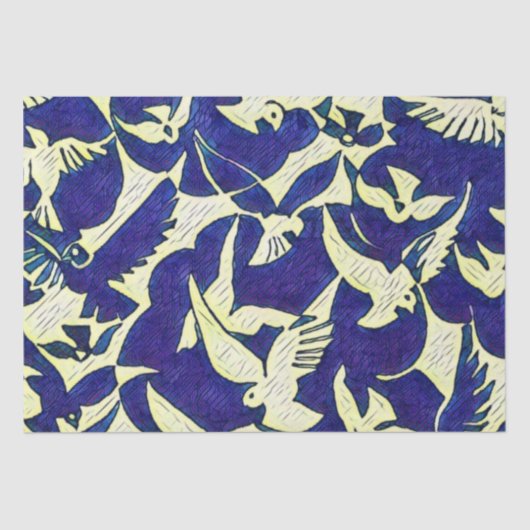 Doven in vlucht tissuepapier (Voorkant)