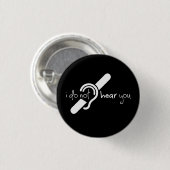 Doven, slechthorend, doofheid, egel-onderscheiding ronde button 3,2 cm (Voorkant /achterkant)