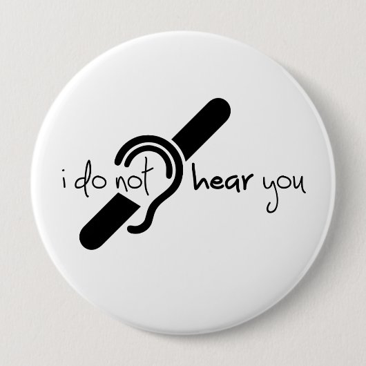 Doven, slechthorend, doofheid, egel-onderscheiding ronde button 4,0 cm (Voorkant)