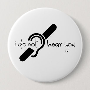 Doven, slechthorend, doofheid, egel-onderscheiding ronde button 4,0 cm