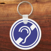 Doven, slechthorend, doofheid, egel-onderscheiding sleutelhanger (Voorkant)