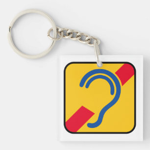 doven. Slechthorend, doofheid, Limited hearing. Sleutelhanger