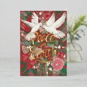 Doven Vrede op Aarde echt Folie Feestdagenkaart (Staand Voorkant)