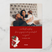 Doven Vrede op Aarde echt Folie Feestdagenkaart (Achterkant)