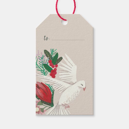 Doven Vrede op Aarde Kerstmis Cadeaulabel (Voorkant)