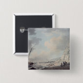 Dover Cliffs Vierkante Button 5,1 Cm (Voorkant /achterkant)