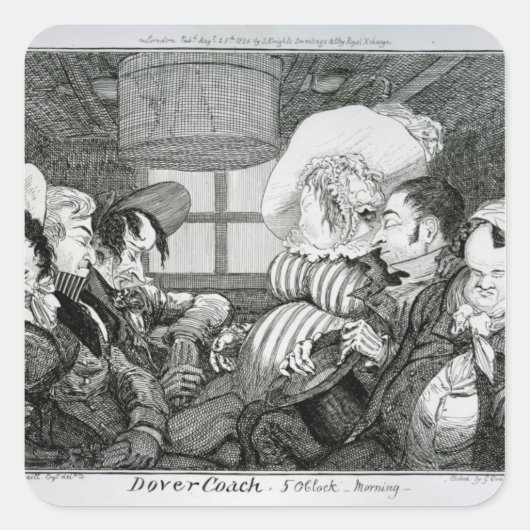 Dover Coach, 5 uur 's ochtends Vierkante Sticker (Voorkant)