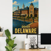 Dover Delaware Reis Cadeau Poster (Thuiskantoor)