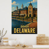 Dover Delaware Reis Cadeau Poster (Keuken)