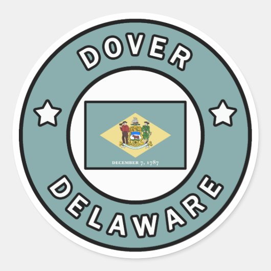 Dover Delaware Ronde Sticker (Voorkant)