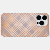 Dover Gray en Metallic Peach Plaid Case-Mate iPhone Case (Achterkant (horizontaal))