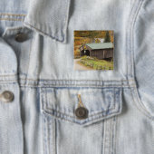 Doverbrug, Vermont, Verenigde Staten Vierkante Button 5,1 Cm (In situ)