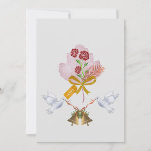 Doves & Bells Flat Holiday Kaart