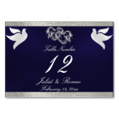 Doves & Coeur - Marine Blue/Silver Numéro de table (Dos)