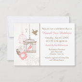 Doves et cages - Invitation de douche nuptiale 3x5 (Devant)