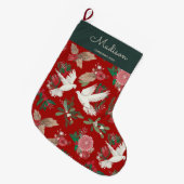 Doves floral Kerstmis Grote Kerstsok (Voorkant (Hangend))