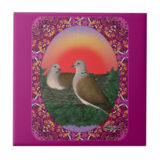 Doves Framed Tegeltje (Voorkant)