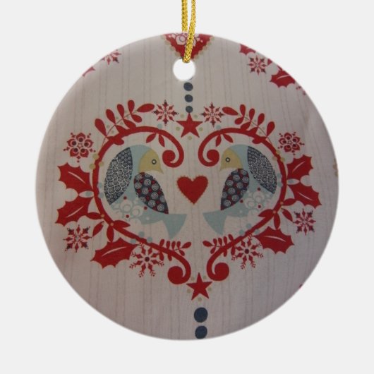 Doves & Hearts - Pennsylvania Dutch Keramisch Ornament (Voorkant)
