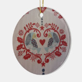 Doves & Hearts - Pennsylvania Dutch Keramisch Ornament (Links)