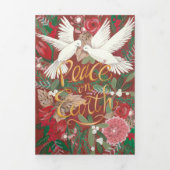 Doves Peace on Earth Kerstfeestdag Kaart (Cover)