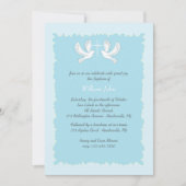 Doves Religieux Invitation Bleu (Devant)