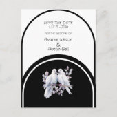 Doves Rings Zwart-wit gebogen Briefkaart (Voorkant)