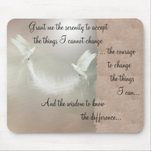 Doves Serenity Prayer Mousepad ~ beige Muismat