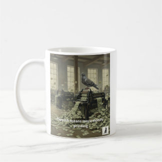 Dovish betekent meer geld drukken koffiemok