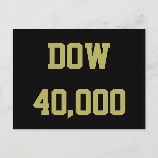 Dow 40000 beurs viering briefkaart (Voorkant)