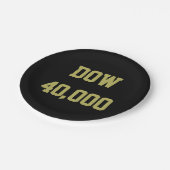 Dow 40000 beurs viering papieren bordje (Gekanteld)