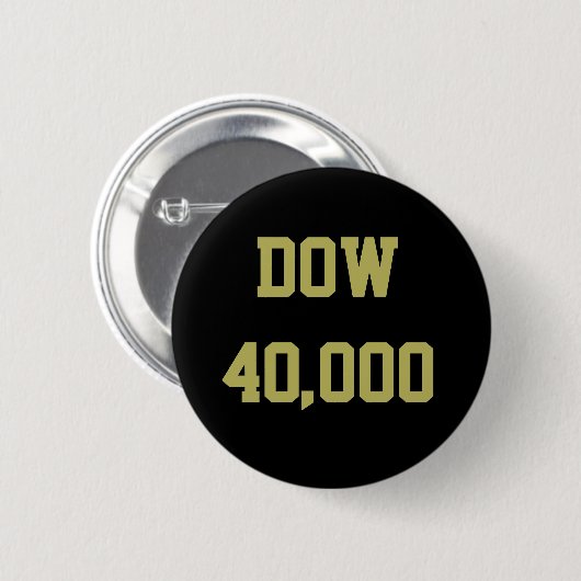 Dow 40000 beurs viering ronde button 5,7 cm (Voorkant /achterkant)