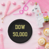 Dow 50.000 beursviering papieren bordje (Feest)