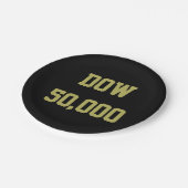 Dow 50.000 beursviering papieren bordje (Gekanteld)