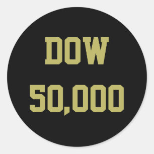 Dow 50.000 beursviering ronde sticker