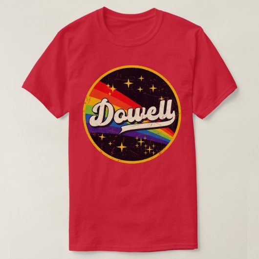 Dowell regenboog in ruimte  grunge stijl t-shirt (Design voorkant)