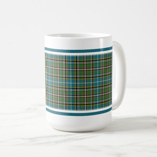 Dowling Tartan Pattern Blue Irish Pset Koffiemok (Voorkant rechts)