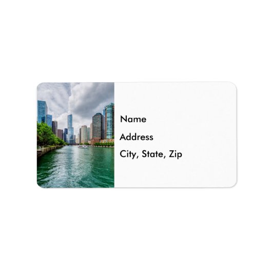 Down Chicago River Address Label (Voorkant)
