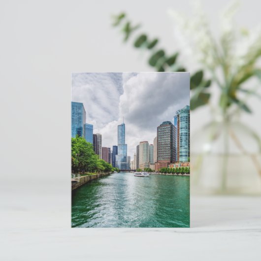 Down Chicago River Briefkaart (Staand voorkant)
