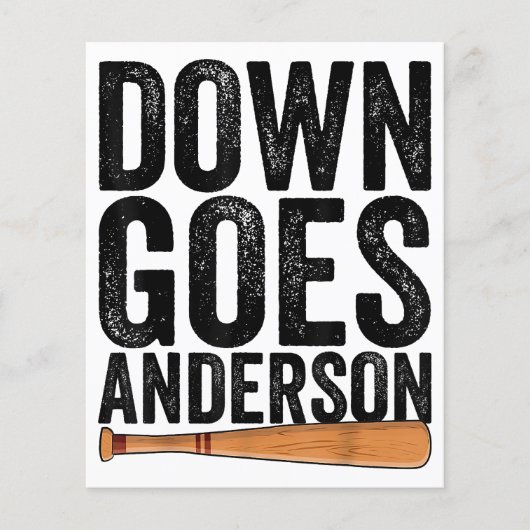 DOWN GOES ANDERSON GRAPPIG HONKBALGESCHENK ANDERSO (Voorkant)