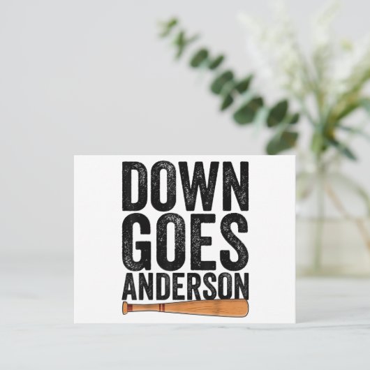 DOWN GOES ANDERSON GRAPPIG HONKBALGESCHENK ANDERSO BRIEFKAART (Staand voorkant)