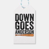 DOWN GOES ANDERSON GRAPPIG HONKBALGESCHENK ANDERSO CADEAULABEL (Voorkant)
